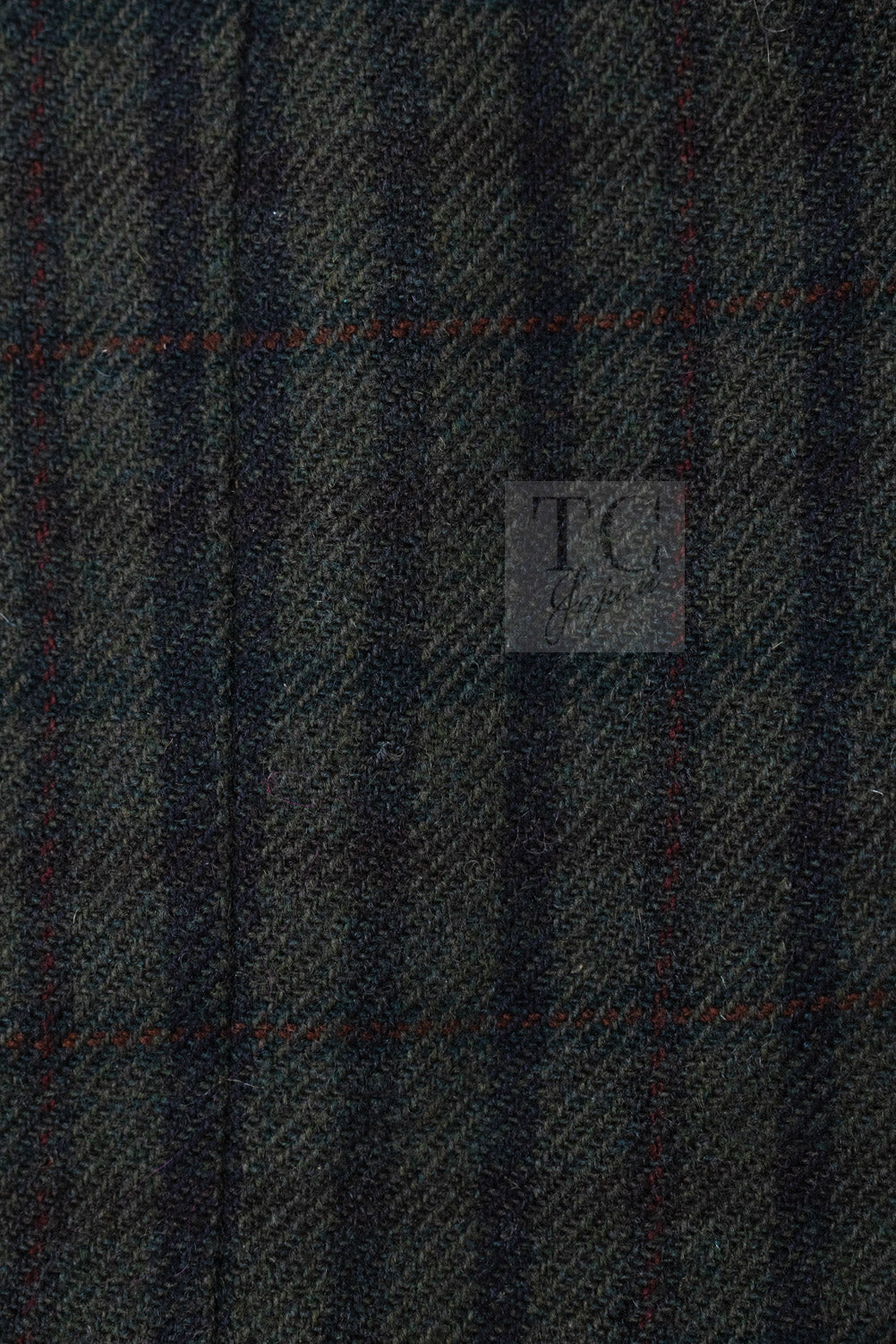 CHANEL 13B Edinburgh Dark Green Check Wool Braided Collarless Gripoix Button Jacket 34 | HK
