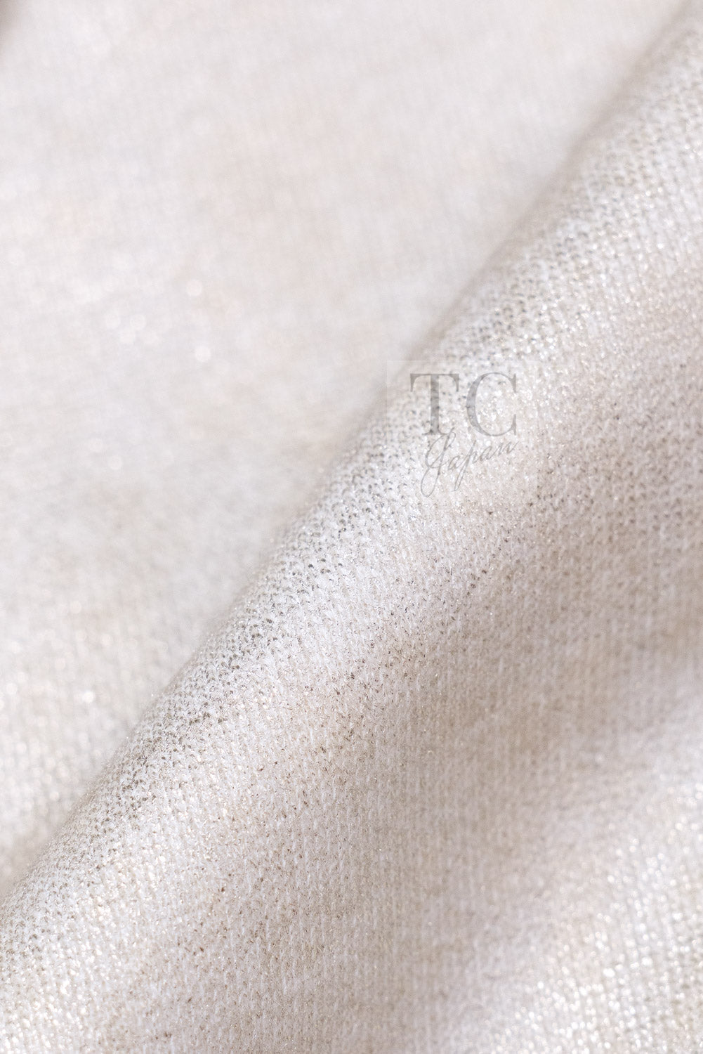 シャネル ジャケット ブルゾン CHANEL 08C アイボリー ベージュ ゴールド コットン カシミヤ ジッパー ビーズトリム 36 38