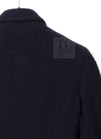 シャネル ジャケット CHANEL ブラック ベルト ウール ツイード ジャケット 36