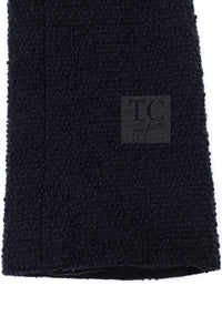 シャネル ジャケット CHANEL ブラック ベルト ウール ツイード ジャケット 36
