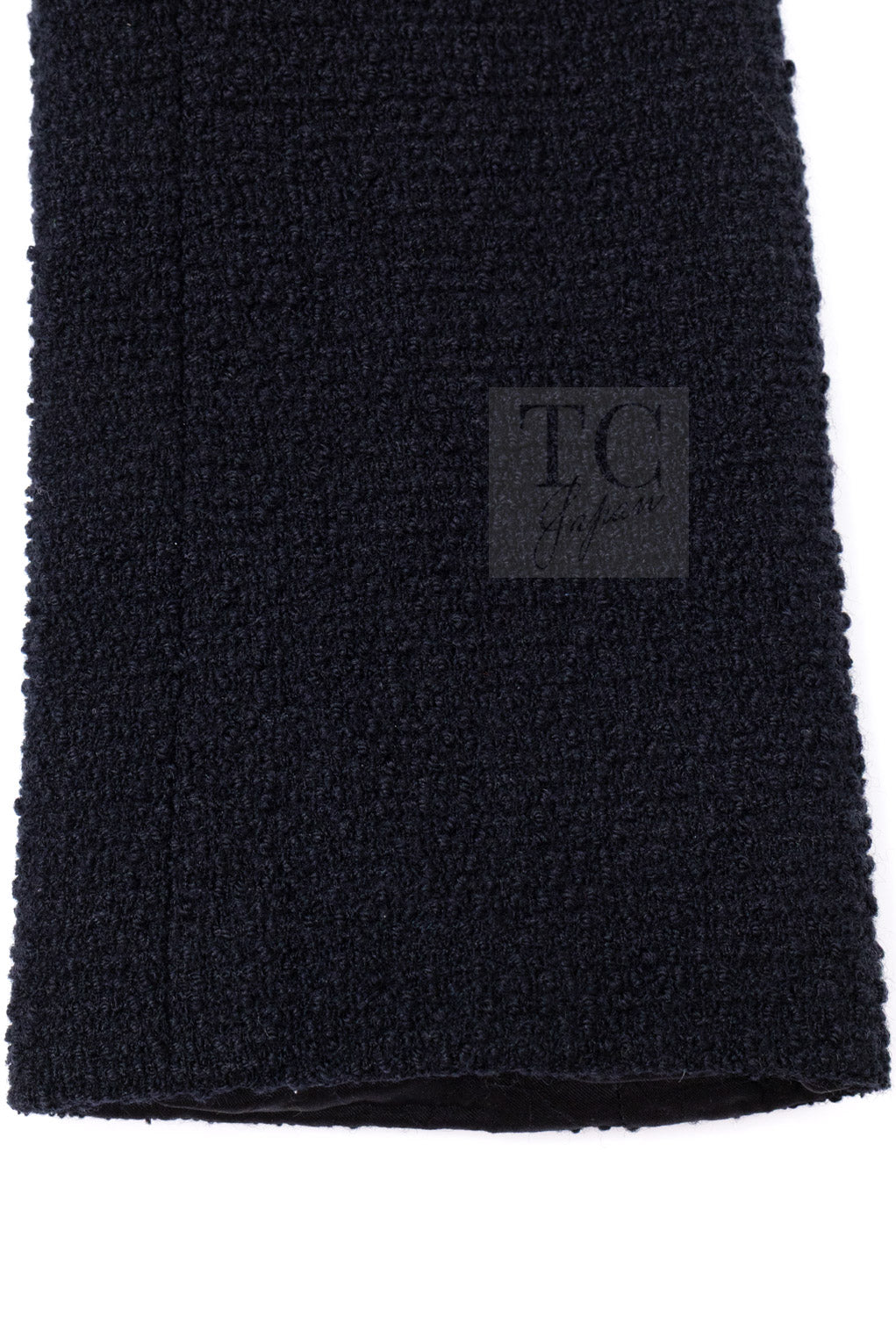 シャネル ジャケット CHANEL ブラック ベルト ウール ツイード ジャケット 36