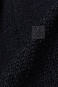 シャネル ジャケット CHANEL ブラック ベルト ウール ツイード ジャケット 36