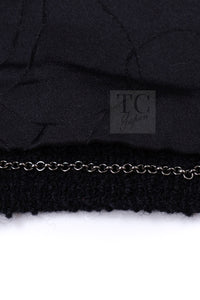 シャネル ジャケット CHANEL ブラック ベルト ウール ツイード ジャケット 36