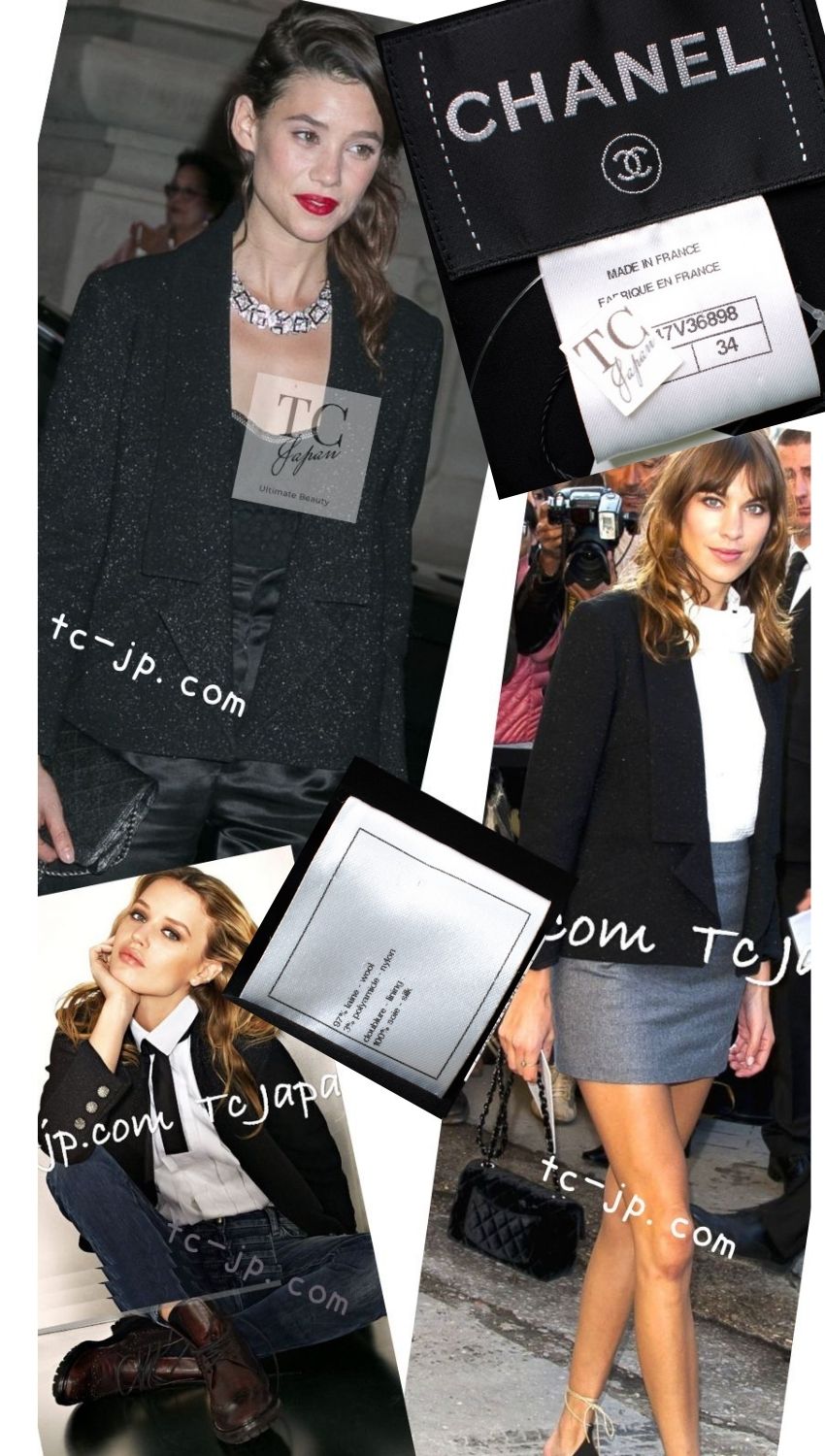 CHANEL 14B Black Metallic CC Buttons Wool Tweed Jacket 34 2
