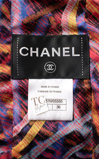 CHANEL 14A Wine Magenta Plum Wool Tweed Zipper Jacket 36 | US