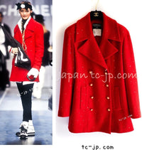 CHANEL 93A Vintage Red Sequin Wool Jacket Coat 38 40 42 シャネル ヴィンテージ レッド スパンコール ウール ジャケット コート 即発 - TC JAPAN