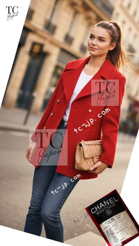 CHANEL 93A Vintage Red Sequin Wool Jacket Coat 38 40 42 シャネル ヴィンテージ レッド スパンコール ウール ジャケット コート 即発 - TC JAPAN