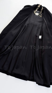 CHANEL 05A Vintage Black Soft Light Cashmere A-line Long Coat 38 40 シャネル ヴィンテージ ブラック カシミア ロング コート 即発