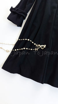 CHANEL 05A Vintage Black Soft Light Cashmere A-line Long Coat 38 40 シャネル ヴィンテージ ブラック カシミア ロング コート 即発