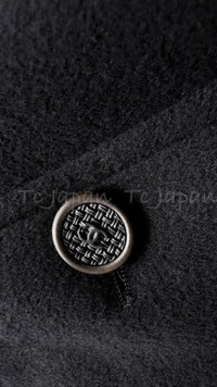 CHANEL 05A Vintage Black Soft Light Cashmere A-line Long Coat 38 40 シャネル ヴィンテージ ブラック カシミア ロング コート 即発