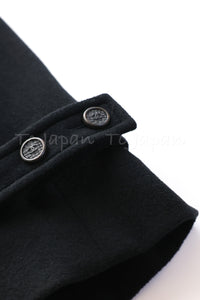 CHANEL 05A Vintage Black Soft Light Cashmere A-line Long Coat 38 40 シャネル ヴィンテージ ブラック カシミア ロング コート 即発