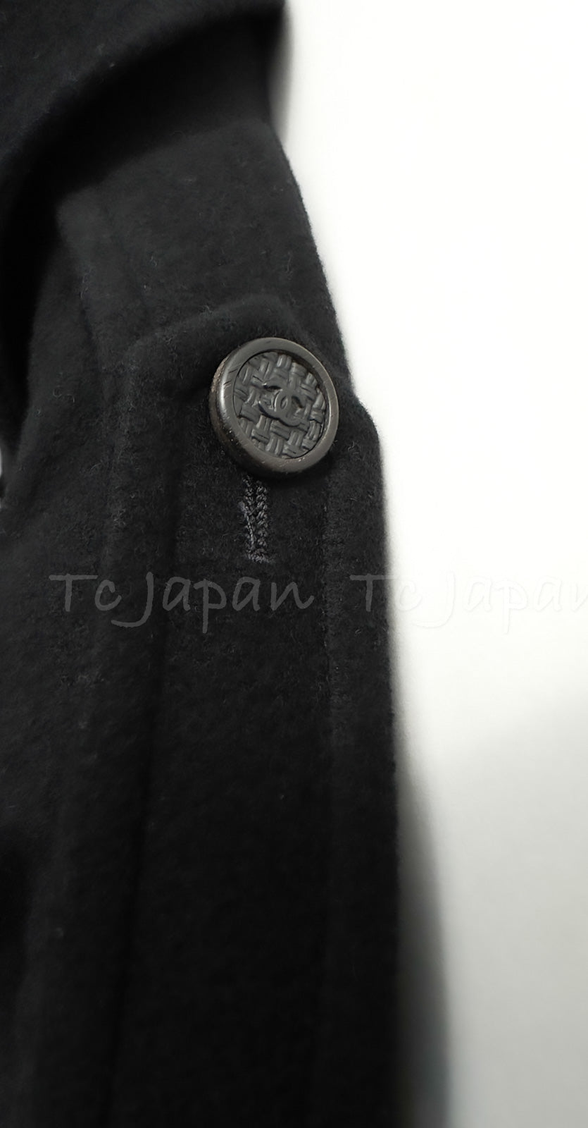 CHANEL 05A Vintage Black Soft Light Cashmere A-line Long Coat 38 40 シャネル ヴィンテージ ブラック カシミア ロング コート 即発