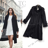 CHANEL 05A Vintage Black Soft Light Cashmere A-line Long Coat 38 40 シャネル ヴィンテージ ブラック カシミア ロング コート 即発