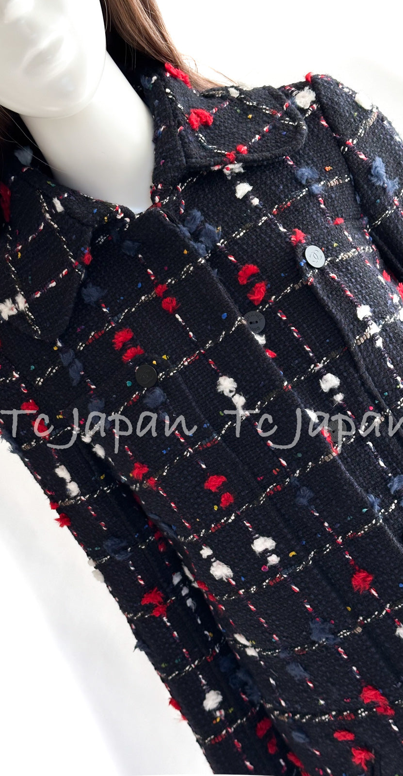 CHANEL ツイードコート 36 ネイビー CHANEL ツイードコート 36 ネイビー