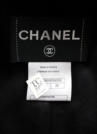 CHANEL 11A Black Gray Wool Hooded Duffle Tweed Coat 36 38 シャネル ブラック グレー ウール ダッフル フード ツイード コート 即発 - TC JAPAN