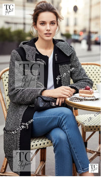 CHANEL 11A Red Black Wool Hooded Duffle Tweed Coat 38 44 46 シャネル レッド ブラック ウール フード ツイード コート 即発 - TC JAPAN