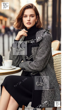 CHANEL 11A Red Black Wool Hooded Duffle Tweed Coat 38 44 46 シャネル レッド ブラック ウール フード ツイード コート 即発 - TC JAPAN