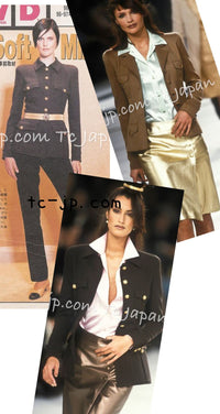 CHANEL 96A Vintage Black Wool 100 Gold CC Logo Buttons Jacket 38 シャネル ヴィンテージ ブラック ウール100% ゴールド CCボタン ジャケット 即発
