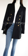 CHANEL 96A Vintage Black Wool 100 Gold CC Logo Buttons Jacket 38 シャネル ヴィンテージ ブラック ウール100% ゴールド CCボタン ジャケット 即発
