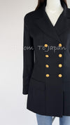 CHANEL 96A Vintage Black Wool 100 Gold CC Logo Buttons Jacket 38 シャネル ヴィンテージ ブラック ウール100% ゴールド CCボタン ジャケット 即発
