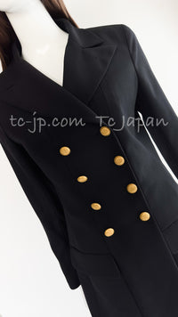 CHANEL 96A Vintage Black Wool 100 Gold CC Logo Buttons Jacket 38 シャネル ヴィンテージ ブラック ウール100% ゴールド CCボタン ジャケット 即発