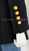 CHANEL 96A Vintage Black Wool 100 Gold CC Logo Buttons Jacket 38 シャネル ヴィンテージ ブラック ウール100% ゴールド CCボタン ジャケット 即発