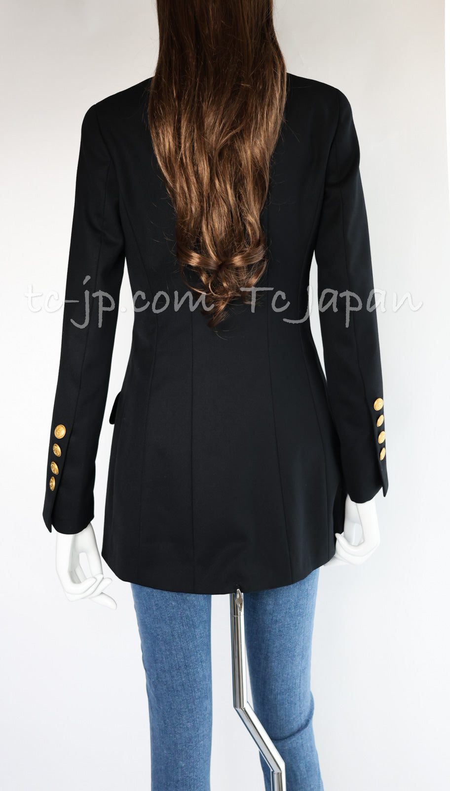 CHANEL 96A Vintage Black Wool 100 Gold CC Logo Buttons Jacket 38 シャネル ヴィンテージ ブラック ウール100% ゴールド CCボタン ジャケット 即発