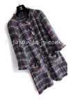 CHANEL 07S Navy White Pink Multicolor Tweed Coat 36 38 シャネル ネイビー ピンク ホワイト マルチカラー ツイード コート 即発