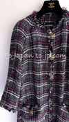 CHANEL 07S Navy White Pink Multicolor Tweed Coat 36 38 シャネル ネイビー ピンク ホワイト マルチカラー ツイード コート 即発