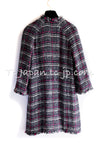 CHANEL 07S Navy White Pink Multicolor Tweed Coat 36 38 シャネル ネイビー ピンク ホワイト マルチカラー ツイード コート 即発