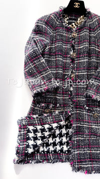 CHANEL 07S Navy White Pink Multicolor Tweed Coat 36 38 シャネル ネイビー ピンク ホワイト マルチカラー ツイード コート 即発