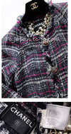 CHANEL 07S Navy White Pink Multicolor Tweed Coat 36 38 シャネル ネイビー ピンク ホワイト マルチカラー ツイード コート 即発