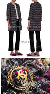 CHANEL 07S Navy White Pink Multicolor Tweed Coat 36 38 シャネル ネイビー ピンク ホワイト マルチカラー ツイード コート 即発
