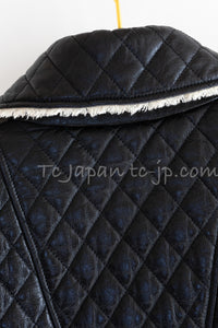 CHANEL 11A Black Matelasse Lambskin Leather Double Coat 36 シャネル ブラック マトラッセ ラムスキン レザー ダブル コート 即発