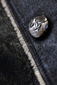 CHANEL 11A Black Matelasse Lambskin Leather Double Coat 36 シャネル ブラック マトラッセ ラムスキン レザー ダブル コート 即発