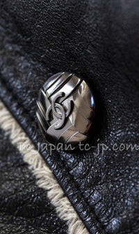 CHANEL 11A Black Matelasse Lambskin Leather Double Coat 36 シャネル ブラック マトラッセ ラムスキン レザー ダブル コート 即発
