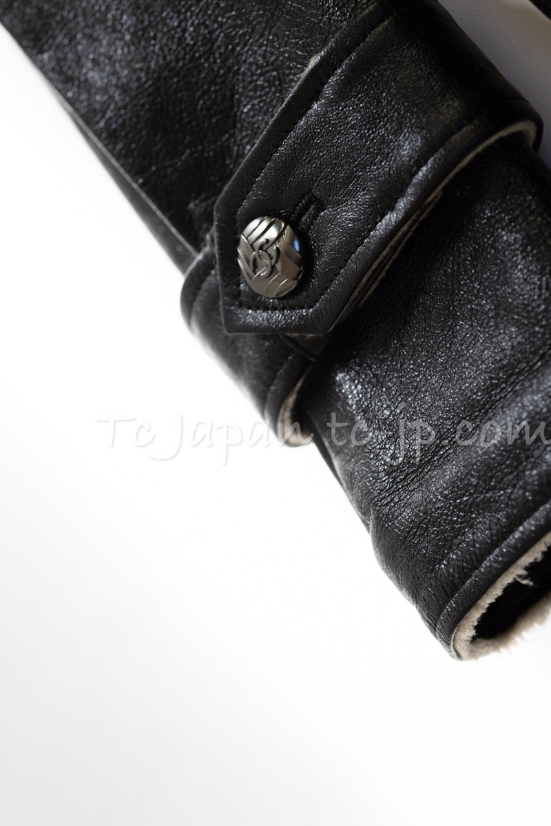 CHANEL 11A Black Matelasse Lambskin Leather Double Coat 36 シャネル ブラック マトラッセ ラムスキン レザー ダブル コート 即発