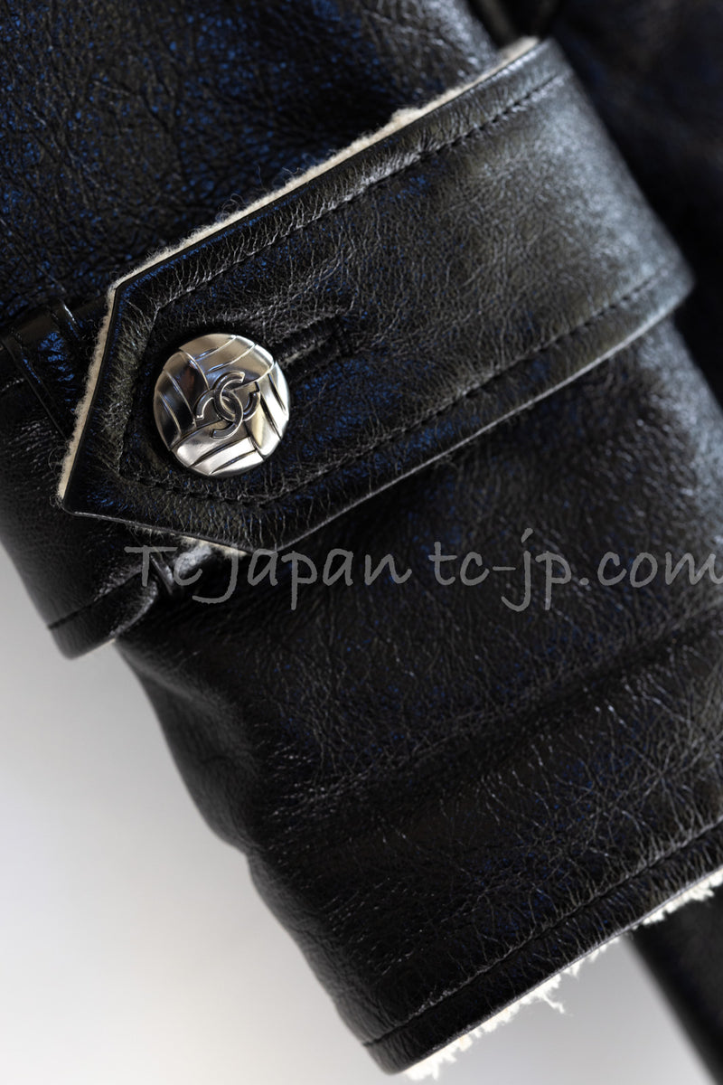 CHANEL 11A Black Matelasse Lambskin Leather Double Coat 36 シャネル ブラック マトラッセ ラムスキン レザー ダブル コート 即発