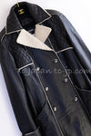 CHANEL 11A Black Matelasse Lambskin Leather Double Coat 36 シャネル ブラック マトラッセ ラムスキン レザー ダブル コート 即発