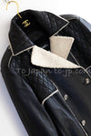 CHANEL 11A Black Matelasse Lambskin Leather Double Coat 36 シャネル ブラック マトラッセ ラムスキン レザー ダブル コート 即発