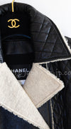CHANEL 11A Black Matelasse Lambskin Leather Double Coat 36 シャネル ブラック マトラッセ ラムスキン レザー ダブル コート 即発