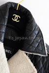 CHANEL 11A Black Matelasse Lambskin Leather Double Coat 36 シャネル ブラック マトラッセ ラムスキン レザー ダブル コート 即発