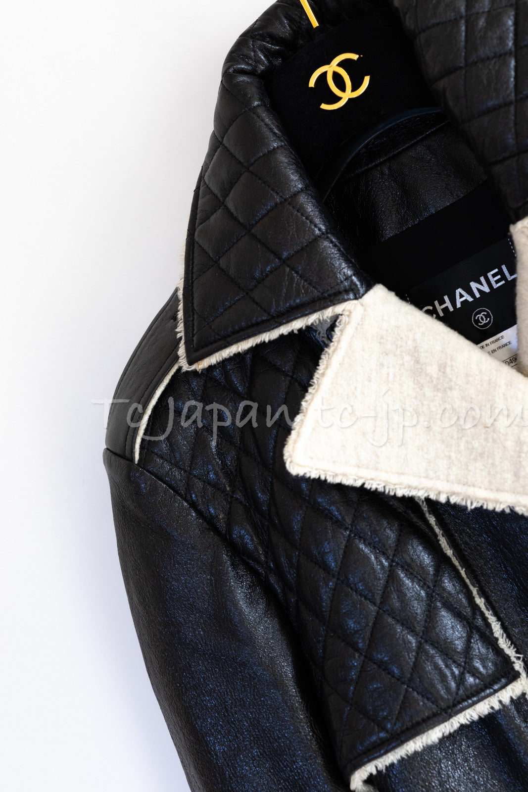 CHANEL 11A Black Matelasse Lambskin Leather Double Coat 36 シャネル ブラック マトラッセ ラムスキン レザー ダブル コート 即発