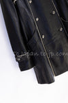 CHANEL 11A Black Matelasse Lambskin Leather Double Coat 36 シャネル ブラック マトラッセ ラムスキン レザー ダブル コート 即発