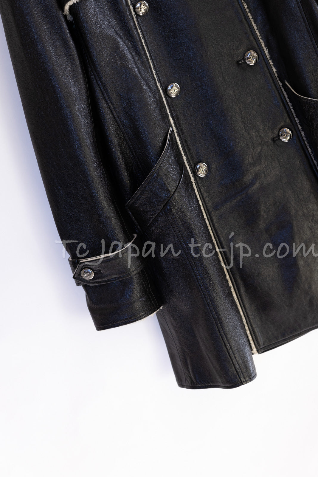 CHANEL 11A Black Matelasse Lambskin Leather Double Coat 36 シャネル ブラック マトラッセ ラムスキン レザー ダブル コート 即発