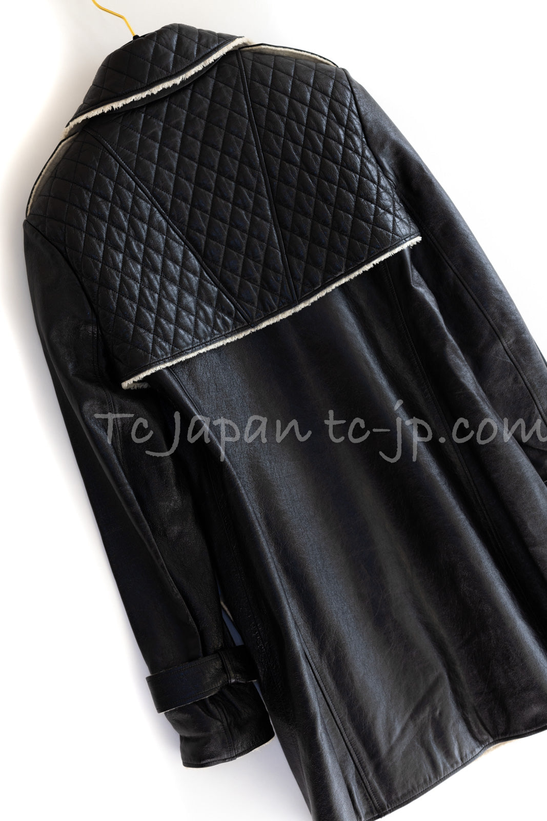 CHANEL 11A Black Matelasse Lambskin Leather Double Coat 36 シャネル ブラック マトラッセ ラムスキン レザー ダブル コート 即発