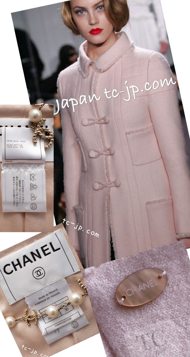 CHANEL 06PF Pale Pink Wool Long Coat 36 シャネル 淡いピンク ウール ロング コート 即発