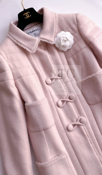 CHANEL 06PF Pale Pink Wool Long Coat 36 シャネル 淡いピンク ウール ロング コート 即発