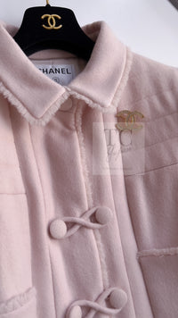 CHANEL 06PF Pale Pink Wool Long Coat 36 シャネル 淡いピンク ウール ロング コート 即発