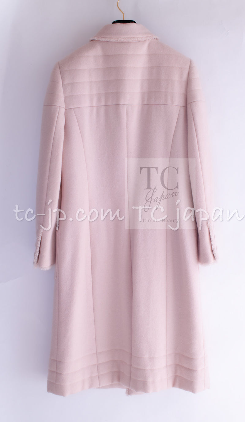 CHANEL 06PF Pale Pink Wool Long Coat 36 シャネル 淡いピンク ウール ロング コート 即発